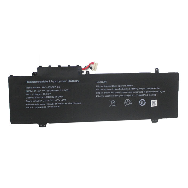 Laptop Battery For Gateway NV-509067-3S 11.4V 4500mAh 51.3Wh 10PIN 7 Lines