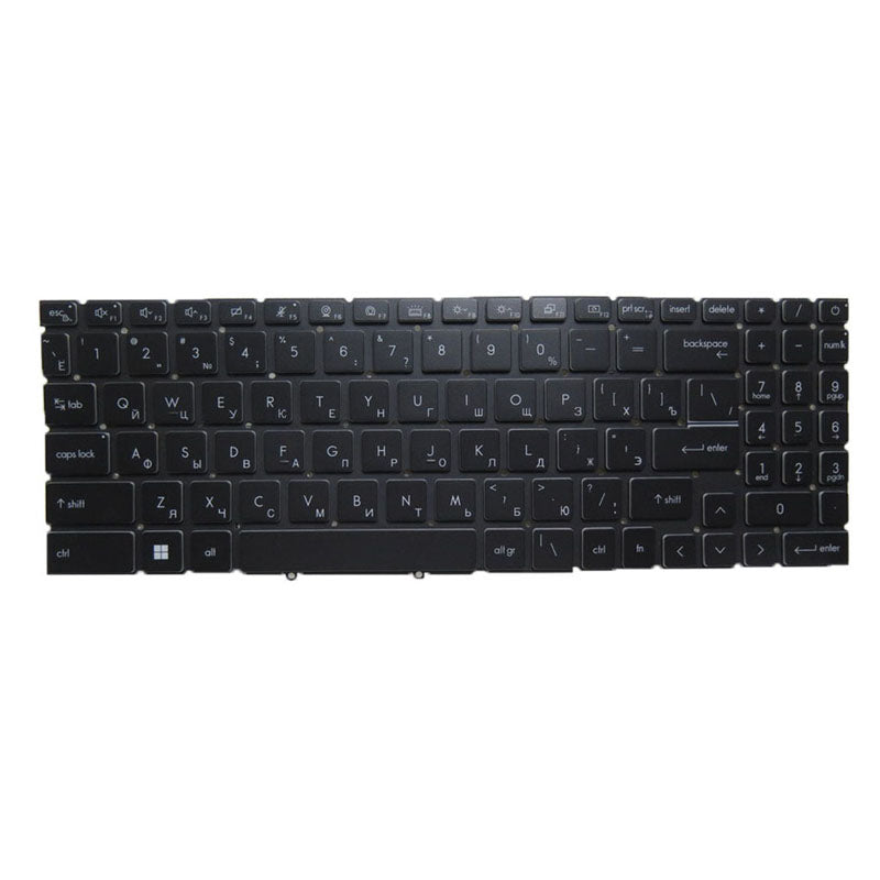 Laptop White Monochrome Backlit Keyboard For MSI Sword 15-A12U Series Sword 15 A12UC A12UD A12UE A12UG Russian RU Black Without Frame New