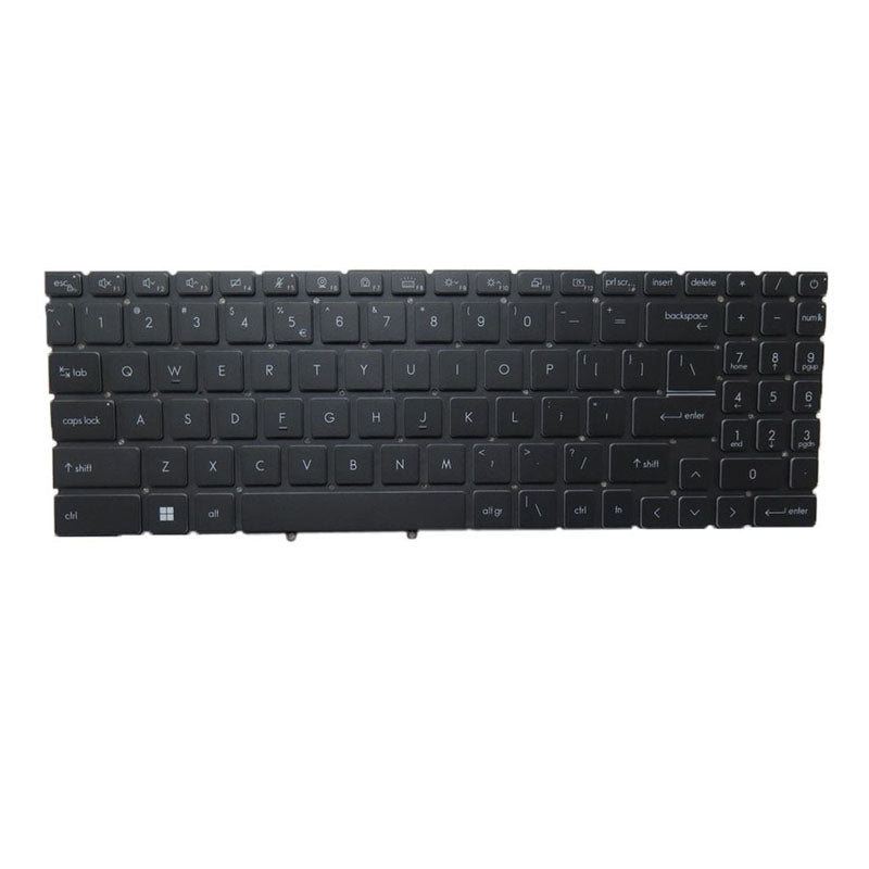 Laptop White Monochrome Backlit Keyboard For MSI Sword 17-A13V Series Sword 17 A13VE A13VF English US Black Without Frame New