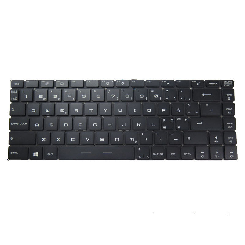Laptop Per-Key RGB Backlit Keyboard For MSI GS65 Stealth Thin 8RE 8RF MS-16Q2 Nordic NE Black Without Frame New