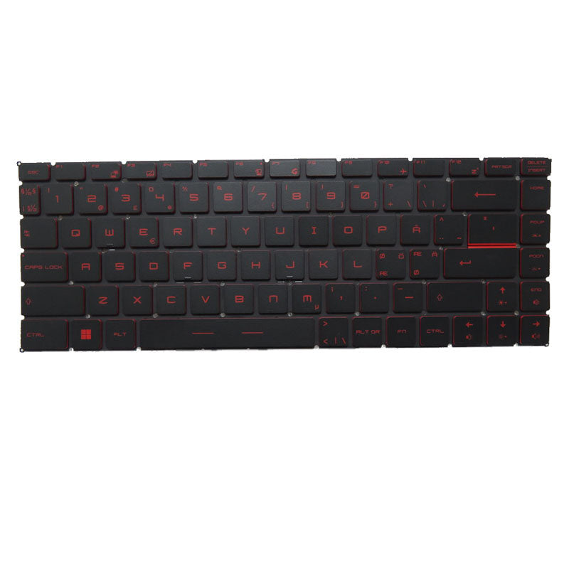 Laptop Backlit Keyboard Red Words For MSI WP65 9TH WS65 8SK 8TK 9TJ 9TK 9TL 9TM Nordic NE Black Without Frame New