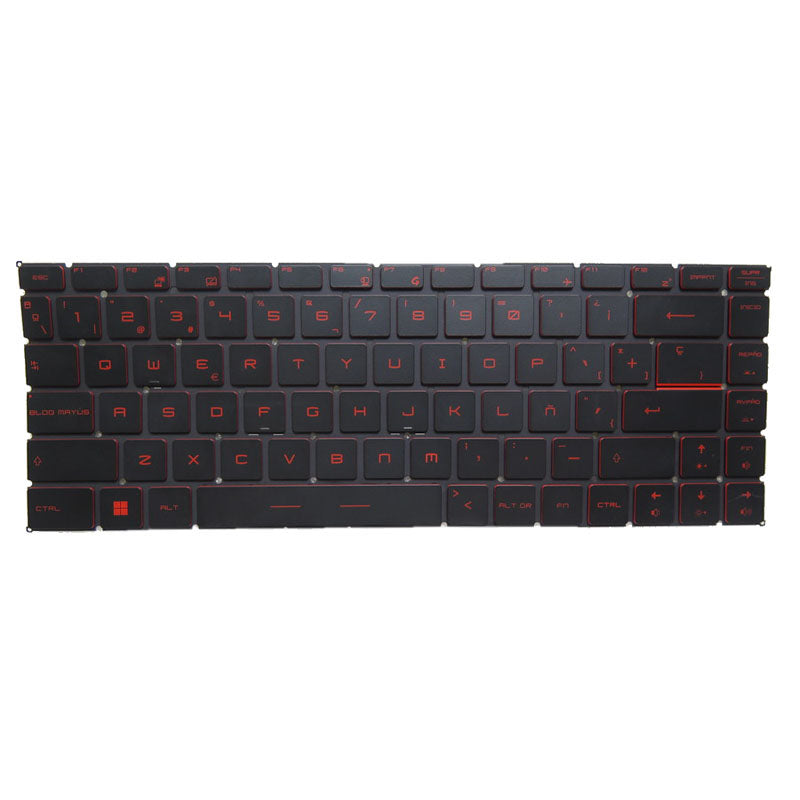 Laptop Backlit Keyboard Red Words For MSI Bravo 15 A4D A4DCR A4DDR Spanish SP Black Without Frame New