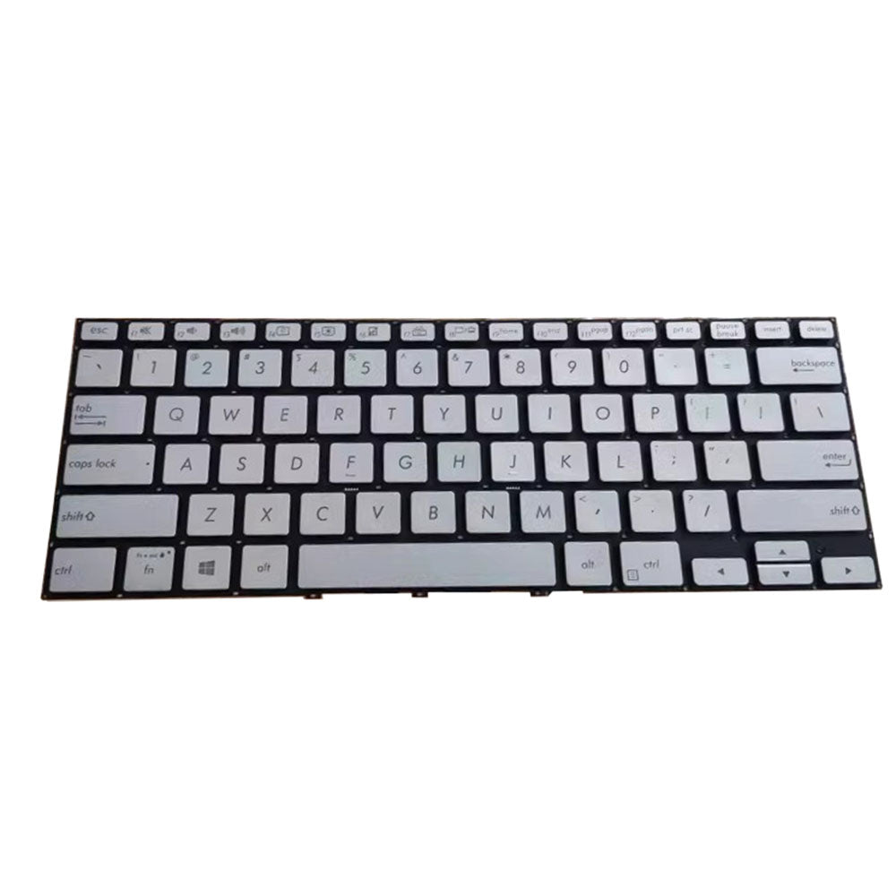 Laptop Keyboard For ASUS Zenbook Flip 14 Q406D Q406DA United States US Silver With Backlit