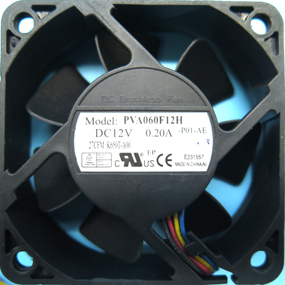 Server Fan For Foxconn PVA060F12H PVA060F12H-P01-AE 0K650T K650T-A00 27CFM DC12V 0.2A 60*60*20mm 6CM four PWM New