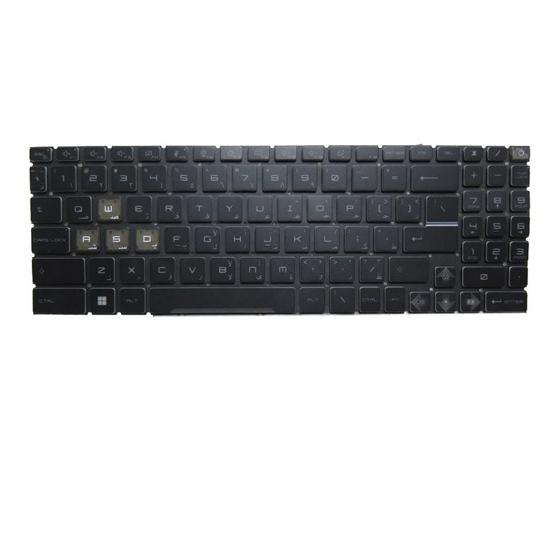 Blue Laptop Monochrome Backlit Keyboard For MSI GL76-12U 12UEK 12UGK 12UDK 12UCK 12UGSZK GL76-12UGSZOK 12UEOK 12UGOK Arabia AR Black Without Frame