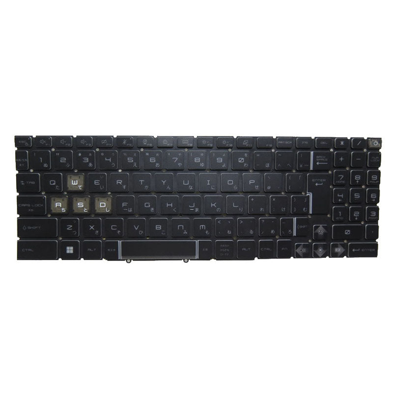 Blue Laptop Monochrome Backlit Keyboard For MSI GE68 HX 13V 13VF 13VG MS-15M2 Japanese JP Black Without Frame