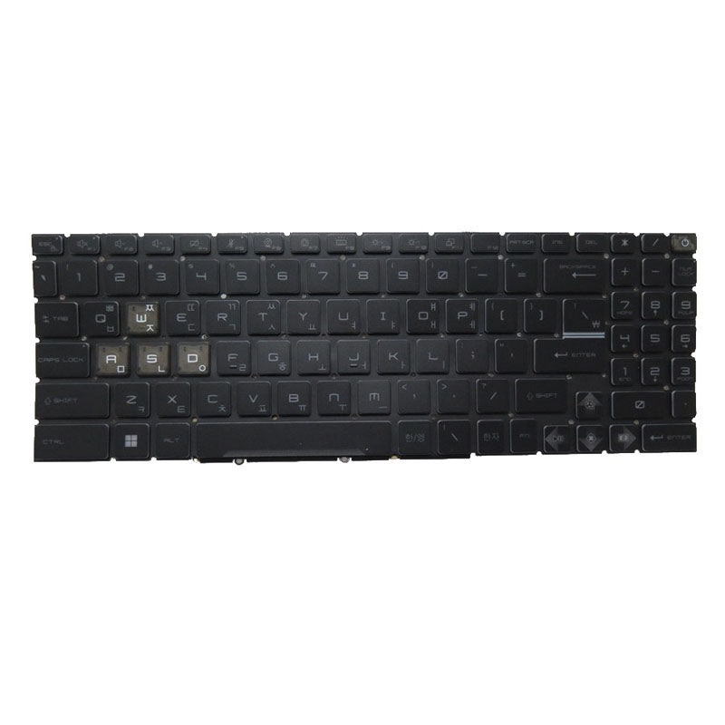 Blue Laptop Monochrome Backlit Keyboard For MSI GL76-12U 12UEK 12UGK 12UDK 12UCK 12UGSZK GL76-12UGSZOK 12UEOK 12UGOK Korean KR Black Without Frame