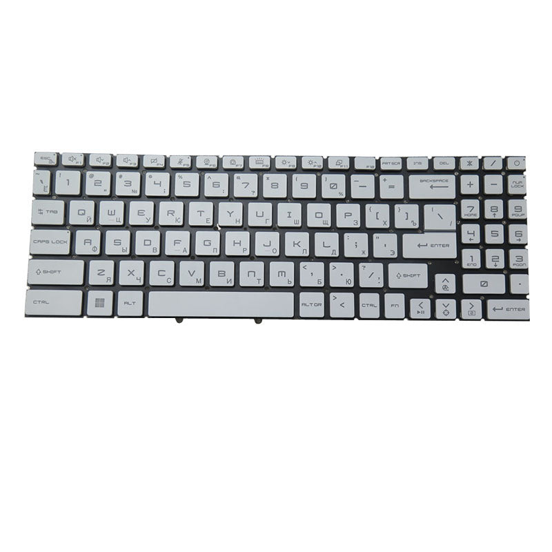 White Laptop RGB Keyboard For MSI Crosshair 15-C12V Series Crosshair 15 C12VE C12VF C12VG Russian RU Without Frame New