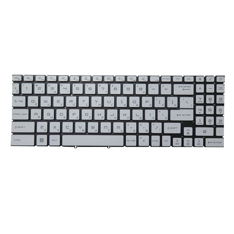 White Laptop RGB Keyboard For MSI Crosshair 17-C12V Series Crosshair 17 C12VE C12VF C12VG Russian RU Without Frame New