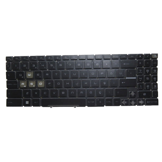 Blue Laptop Monochrome Backlit Keyboard For MSI GL76-11U 11UCK 11UDK 11UEK Turkey TR Black Without Frame