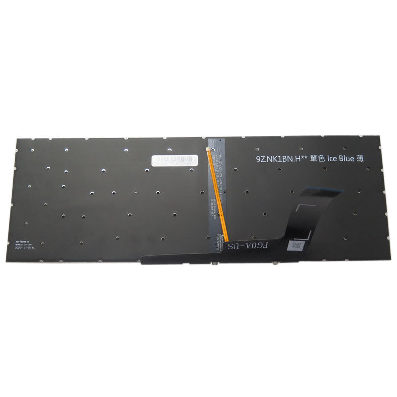 White Laptop Single Zone Blue Monochrome Backlit Keyboard For MSI Crosshair 17-B12U Series Crosshair 17 B12UEZ B12UGZ B12UGSZ English US Without Frame New