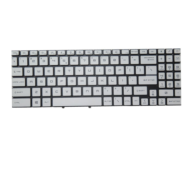 White Laptop Single Zone Blue Monochrome Backlit Keyboard For MSI Crosshair 15-C12V Series Crosshair 15 C12VE C12VF C12VG English US Without Frame New