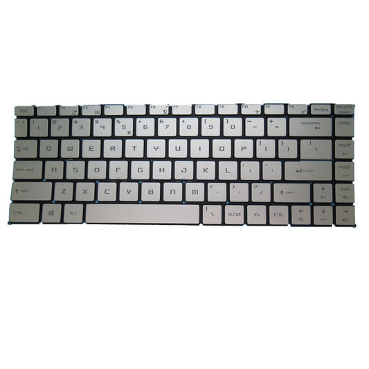 Sliver Laptop Monochrome Backlit Keyboard For MSI GF65 Thin 9SD 9SE 9SEX 9SEXR 10UE 10SER 10SDR 10SCSXR English US Without Frame New