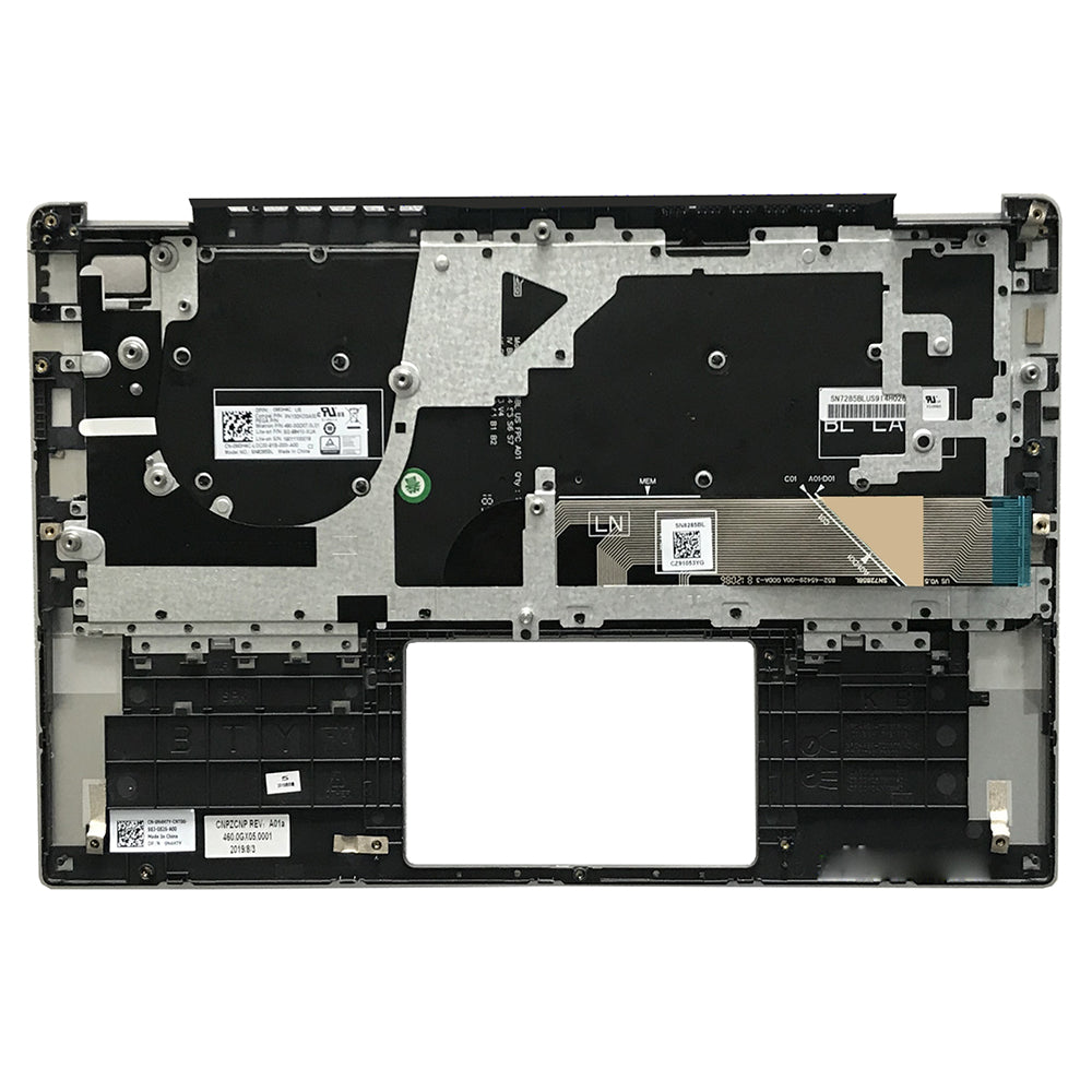 Laptop Palmrest For DELL Inspiron 13 5390 5391 0N4H7Y N4H7Y 460.0GX05.0001 With Backlit English US Keyboard Gray Upper Case New
