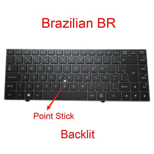 Laptop With Point Stick Keyboard For Positivo SHM16G28PAJF512 82R-14E280-4218 With Backlit Brazil BR