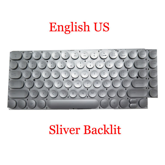 Sliver Laptop Monochrome Backlit Keyboard For Toposh JI-K922-001-00 Without Frame New