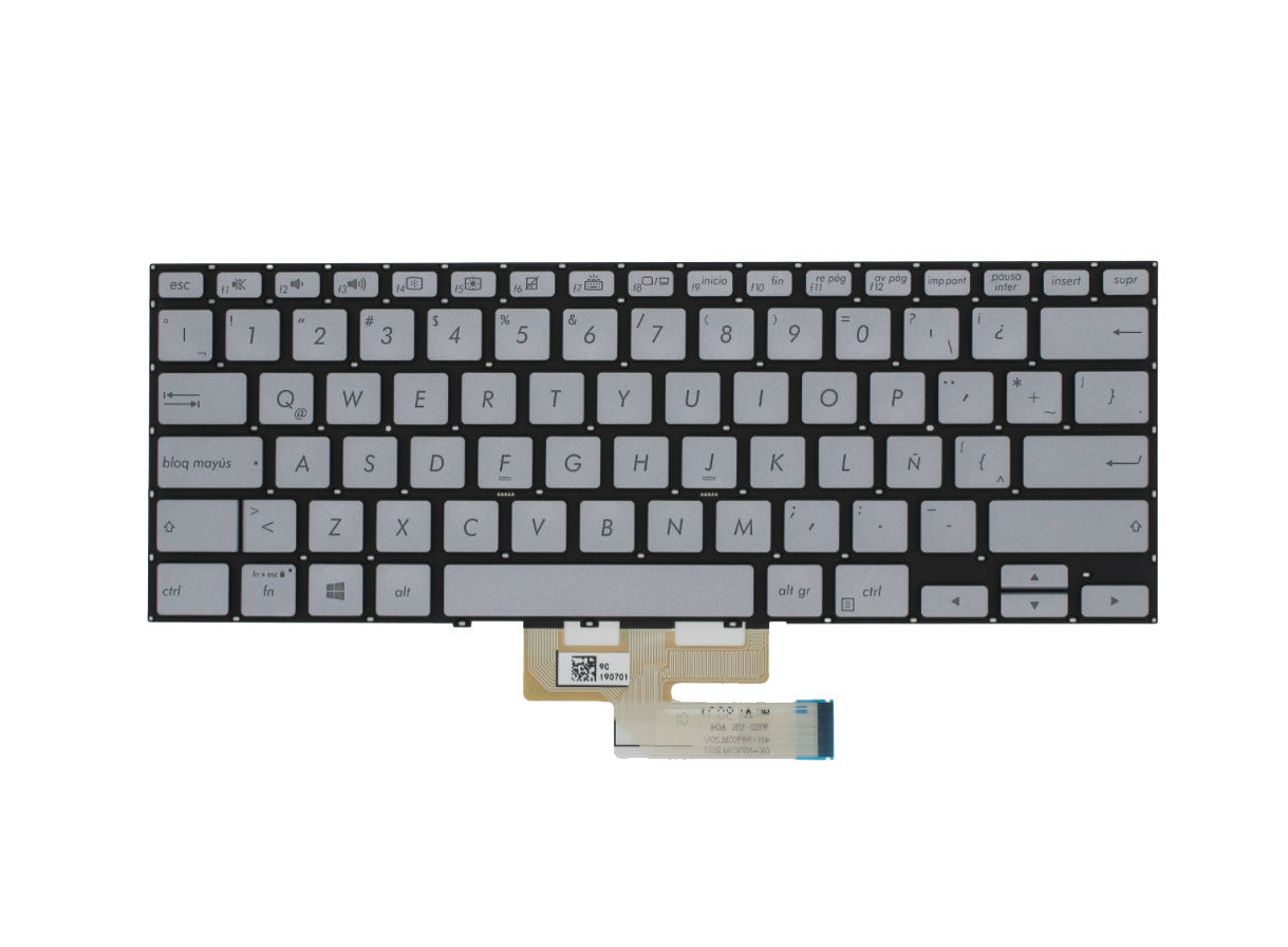 Laptop Keyboard For ASUS Zenbook Flip 14 Q406D Q406DA Latin America LA Silver With Backlit