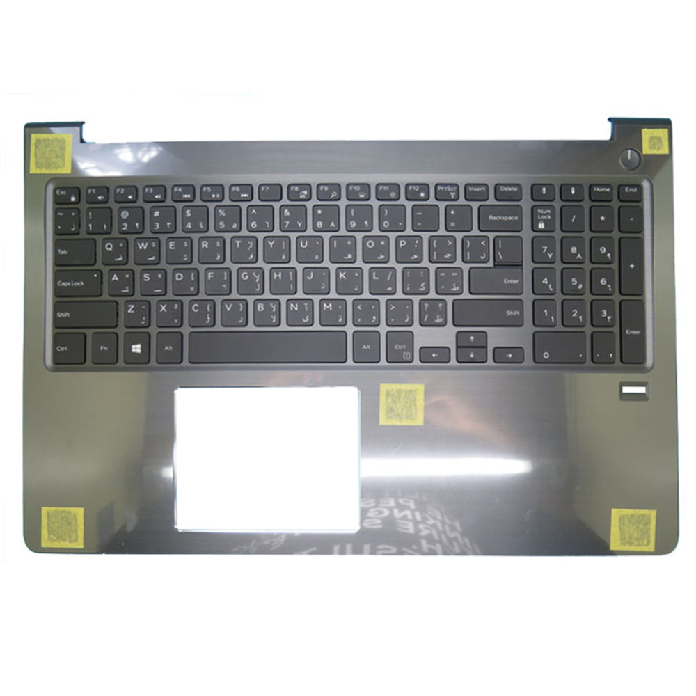 Laptop Palmrest For DELL Vostro 15 5568 V5568 0FCN57 FCN57 With Backlit Arabia AR Keyboard Black With Fingerprint Hole Upper Case New